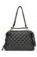 Tridimensional Pleated Black Quilted Bag